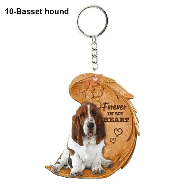 Heartfelt Dog Angel Pendant Keychain ATHLEXES