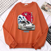 Japanese Crane Sunset Fleece Pullover Sweatshirt ATHLEXES