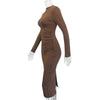 Velvet Elegance Slim Fit Long Sleeve Dress ATHLEXES