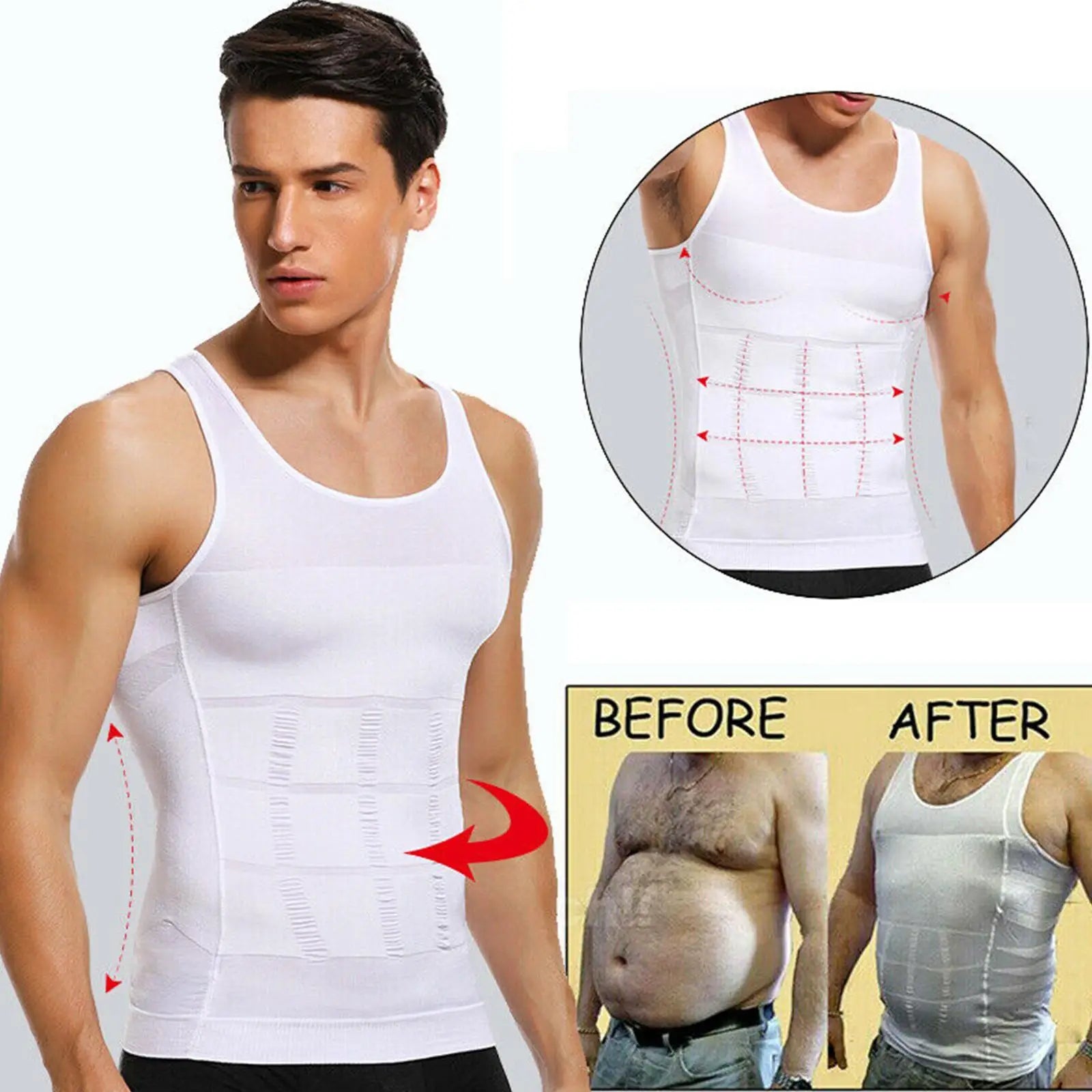 SlimFit Control Shapewear Vest for Men - Breathable Fitness Shirt ATHLEXES