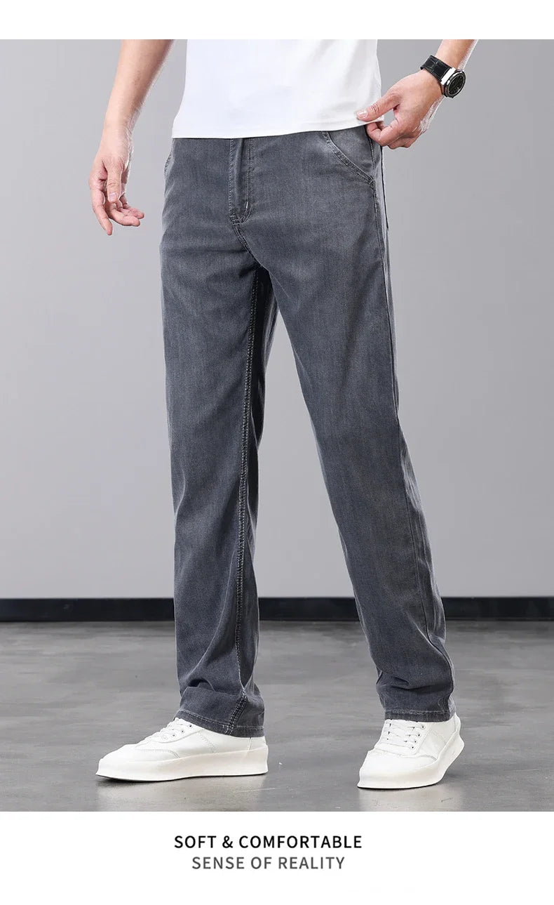 BreezyCool Men's Summer Denim Pants ATHLEXES