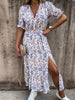 Elegant Floral V Neck Maxi Dress for Women ATHLEXES