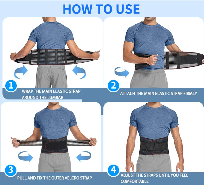 LumbarEase Adjustable Back Support Belt for Pain Relief ATHLEXES