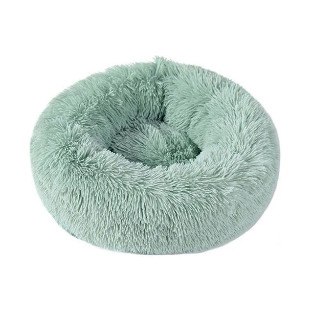 Kimpets Round Cat Bed Dog Pet Bed Kennel Non-Slip Winter Warm Dog Kennel Sleeping Long Plush Soft Puppy Cushion Mat Cat Supplies ATHLEXES