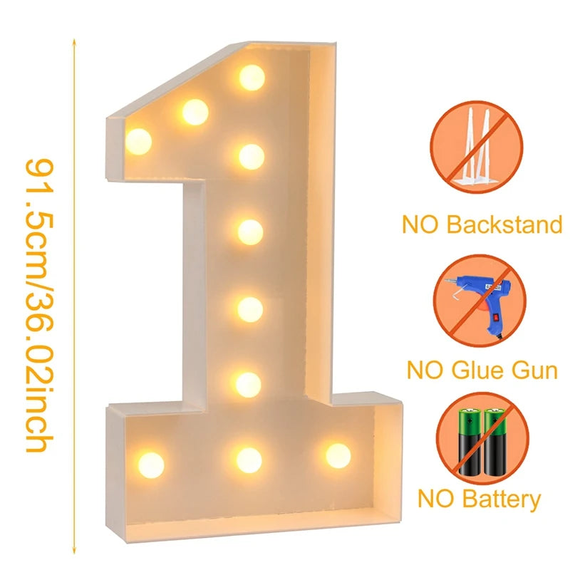 Giant LED Birthday Number Frame for Celebrations ATHLEXES