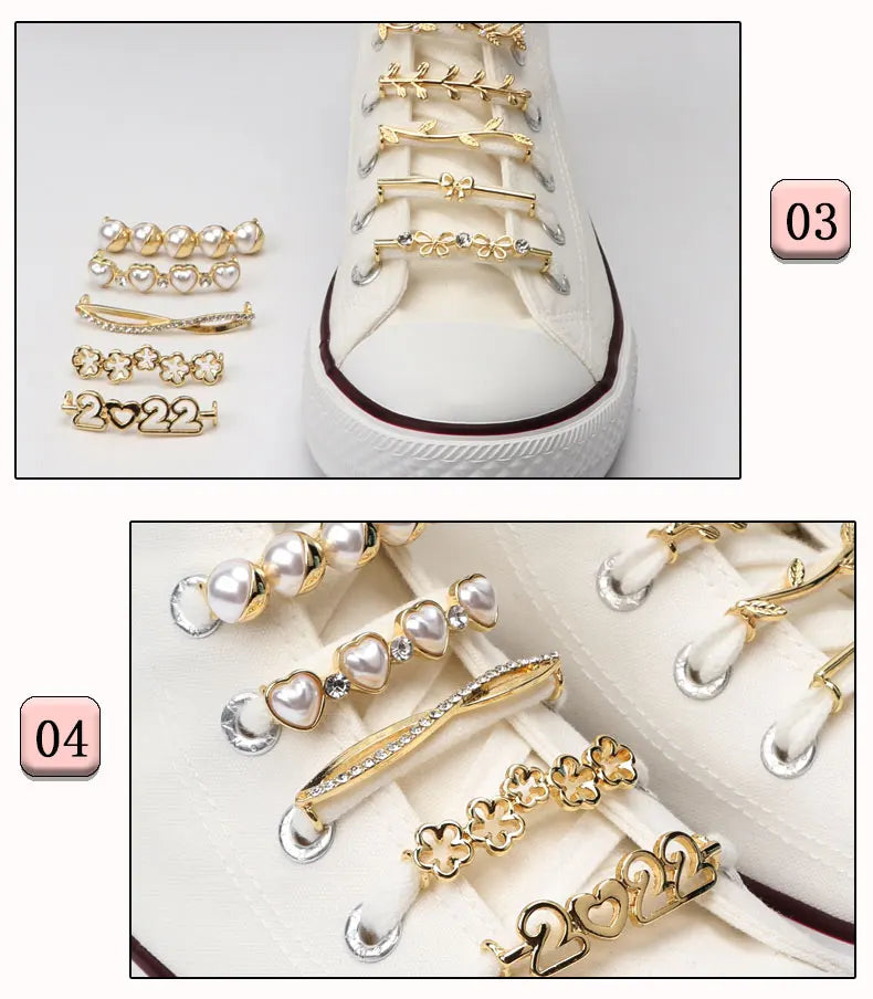 GlamCharm Rhinestone Shoelace Buckles for Sneakers ATHLEXES