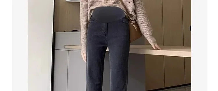 BumpStyle High Elasticity Maternity Fringe Jeans ATHLEXES