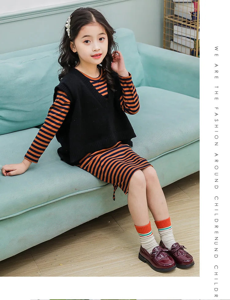 Elegant Bow-Knot Leather Flats for Girls' Events ATHLEXES