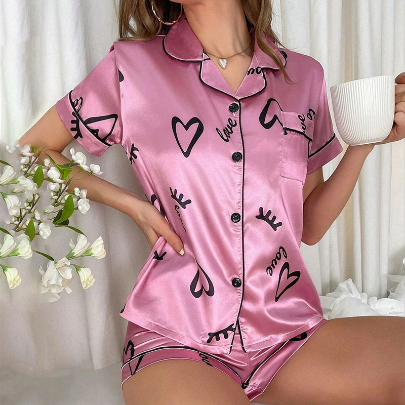 Women's Luxury Satin Pajama Set ATHLEXES