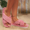 Cozy Chic Cross Strap Corduroy Slippers ATHLEXES