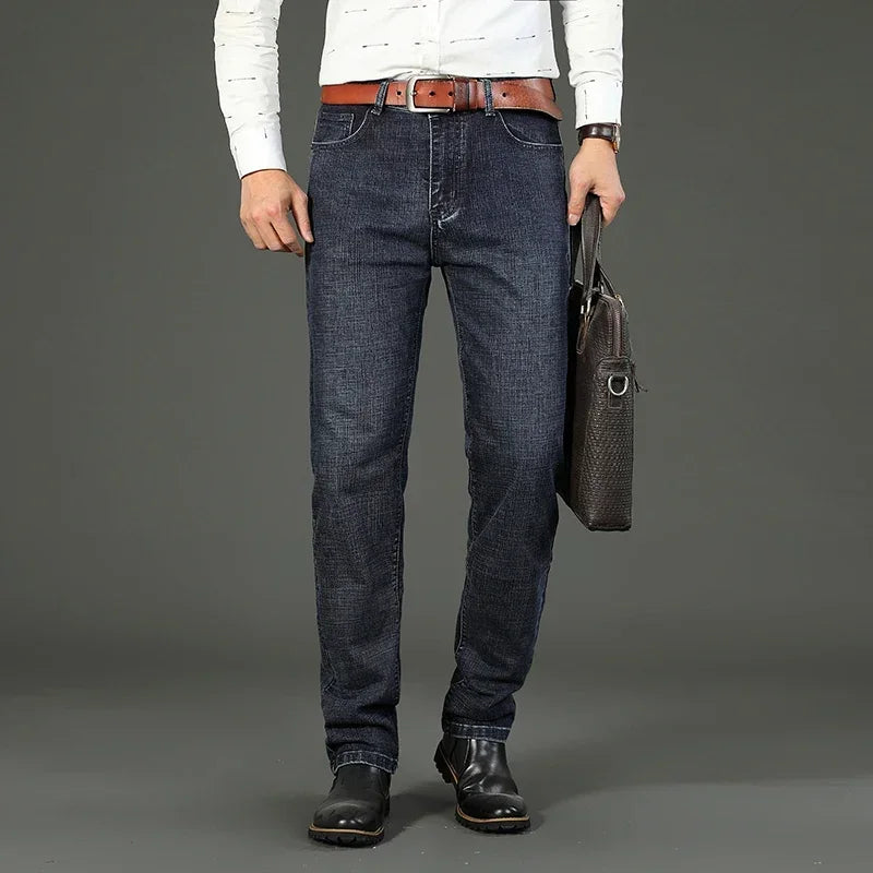 Classic Blue Black Stretch Denim Jeans for Men ATHLEXES