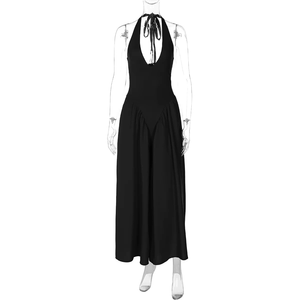 Chic White Backless Halter Dress for Summer Events ATHLEXES