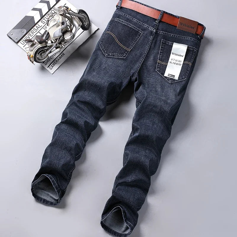 Classic Blue Black Stretch Denim Jeans for Men ATHLEXES