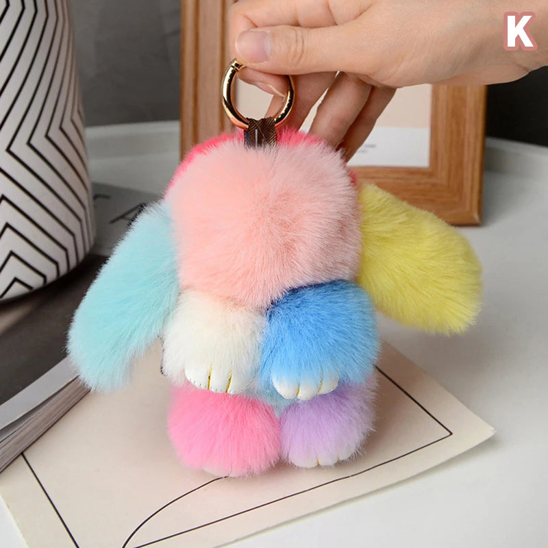 Chic 15cm Rabbit Fur Keychain for Bags & Gifts ATHLEXES