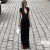 Elegant V-Neck Side Slit Maxi Dress for Women ATHLEXES