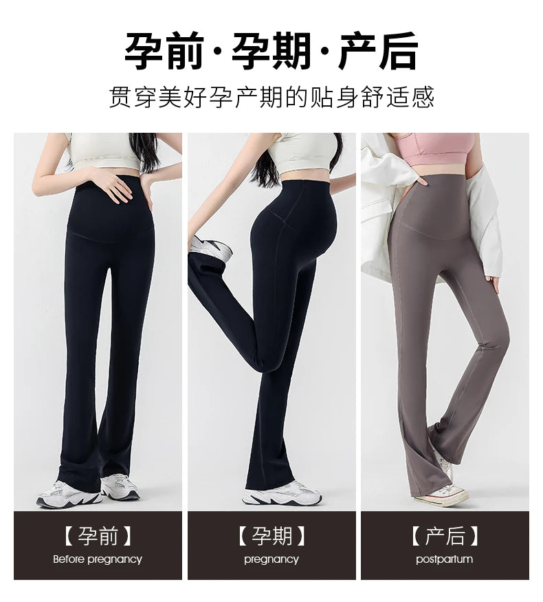 Chic Maternity Sharkskin Flare Yoga Leggings ATHLEXES