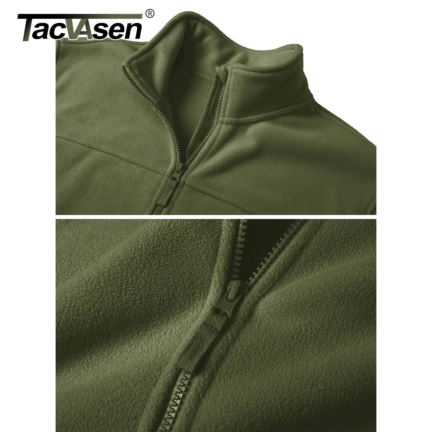 TACVASEN Men's Windproof Fleece Jacket with Pockets ATHLEXES