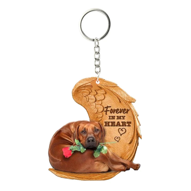 Heartfelt Dog Angel Pendant Keychain ATHLEXES