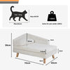 Elevated Pet Bed Solid Wood Leg Dog Cat Sofa for Indoor  L Shape Plush Couch Lounge with Soft Cushion ATHLEXES