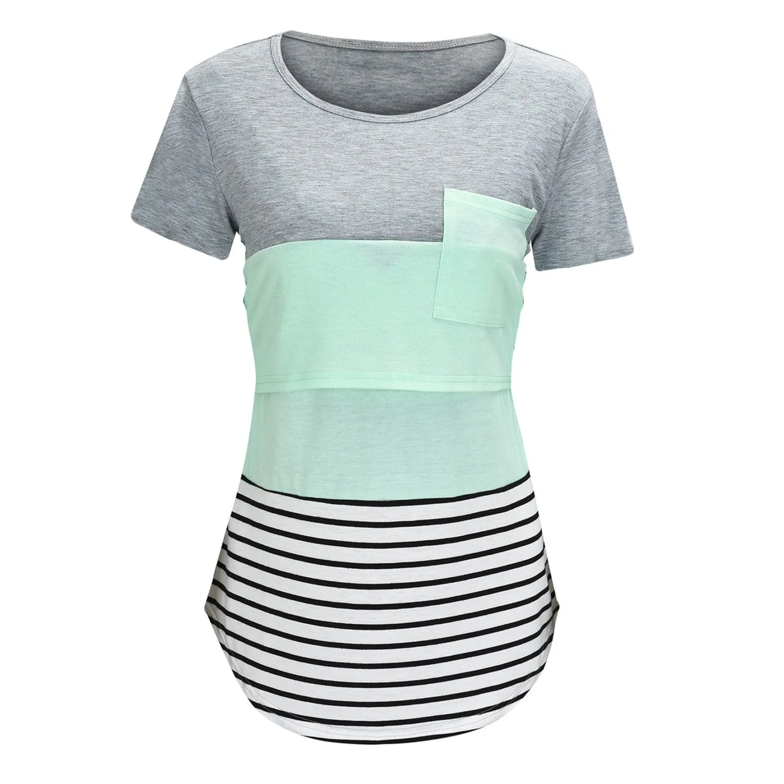 Striped Comfort Nursing Tee for Maternity Bliss ATHLEXES
