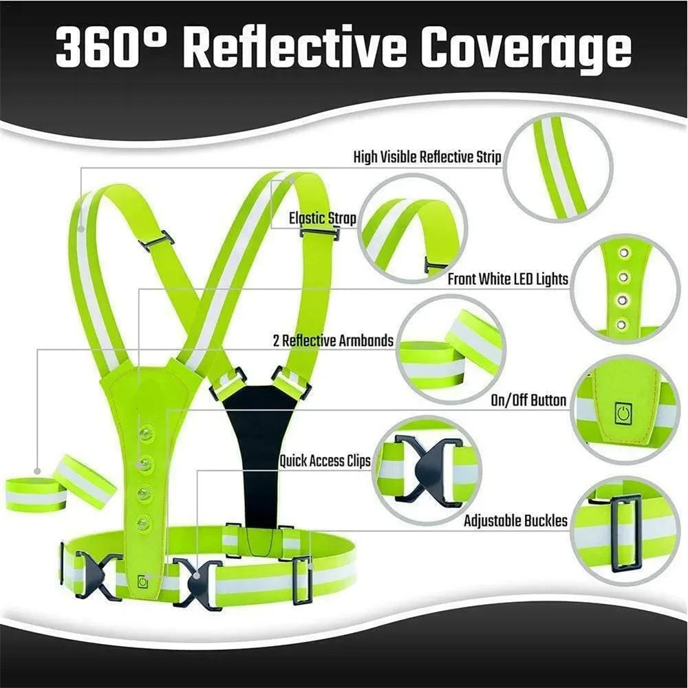 Cycling Illuminated Safety Vest for Night Visibility ATHLEXES