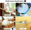 Pet Cat Window Hammock Bed Wooden Assembly Cat Bed Cotton Canvas Easy Washable Adjustable Cattail Small Cats/Dogs Nest ATHLEXES