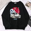 Japanese Crane Sunset Fleece Pullover Sweatshirt ATHLEXES