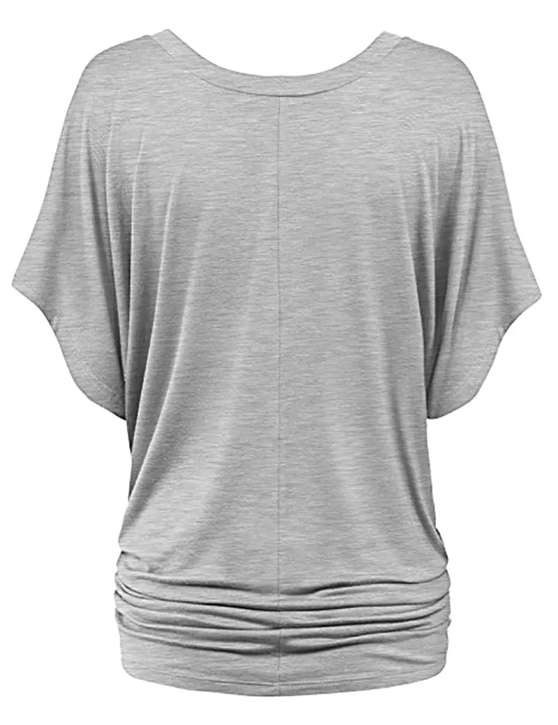 Chic Summer V-Neck Batwing Tee for Women S-5XL ATHLEXES