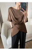 Chic Satin Half Sleeve Blouse for Women ATHLEXES
