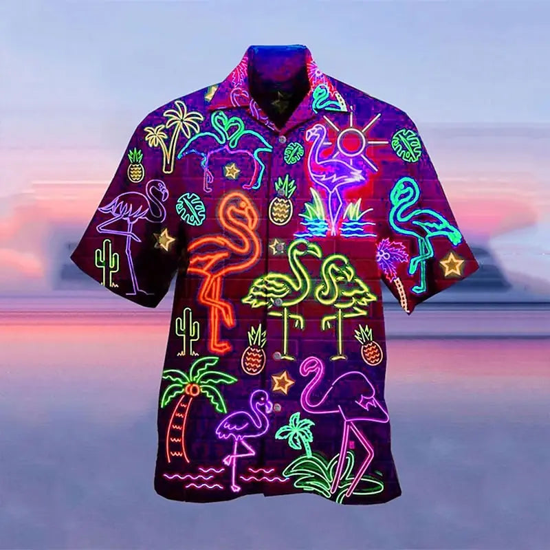 Hawaiian 3D Printed Short-Sleeve Shirt ATHLEXES