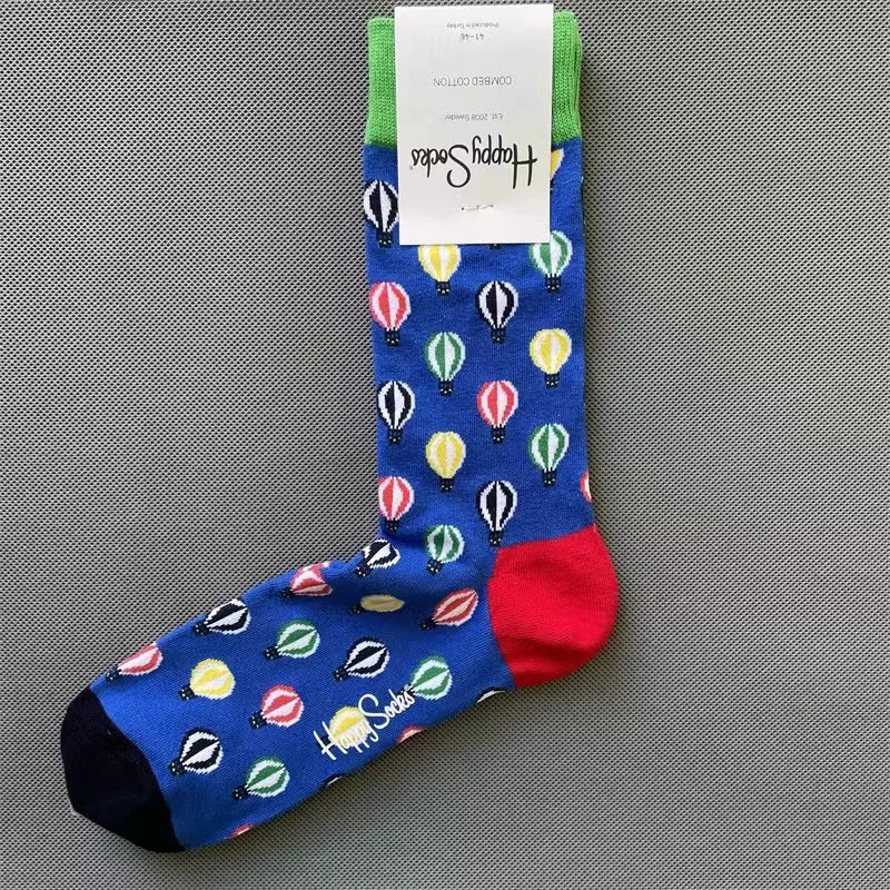 Happy Socks Men's Diamond Check Crew Socks for All Seasons ATHLEXES