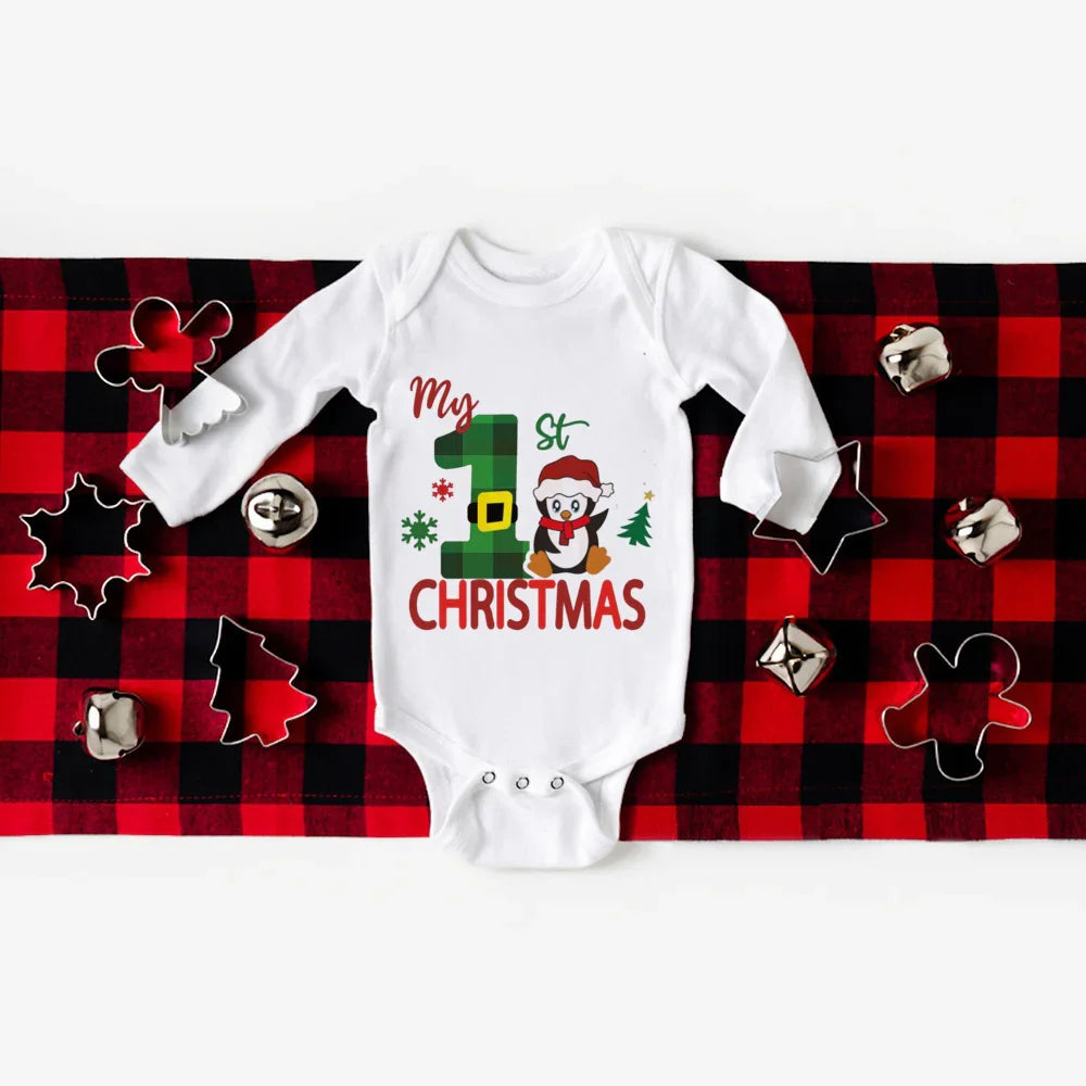 My First Christmas Baby Long Sleeve Romper Set ATHLEXES