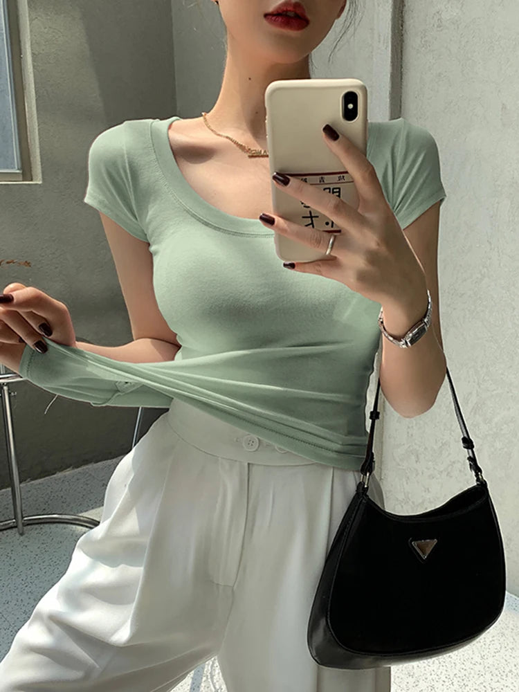 AOSSVIAO 100% Cotton Womenâ??s Slim Fit Tees ATHLEXES