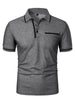 Luxe Lapel Solid Color Men's Short Sleeve Polo ATHLEXES
