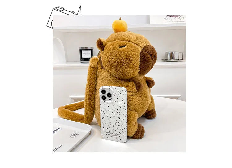 Kawaii Capybara Plush Backpack for Kids ATHLEXES