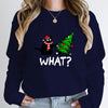 Cozy Christmas Black Cat Sweatshirt for Women O-Neck Pullover ATHLEXES