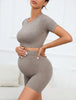 Maternity Comfort Seamless Crop Top and Legging Set ATHLEXES