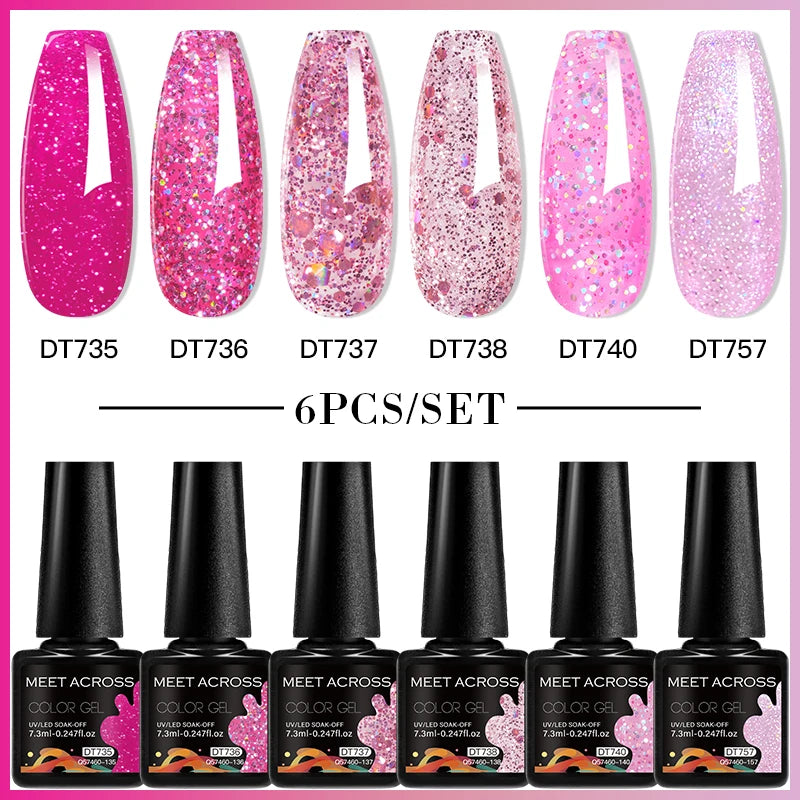 NailArt Pro 6pc UV Gel Polish Kit for Manicure ATHLEXES