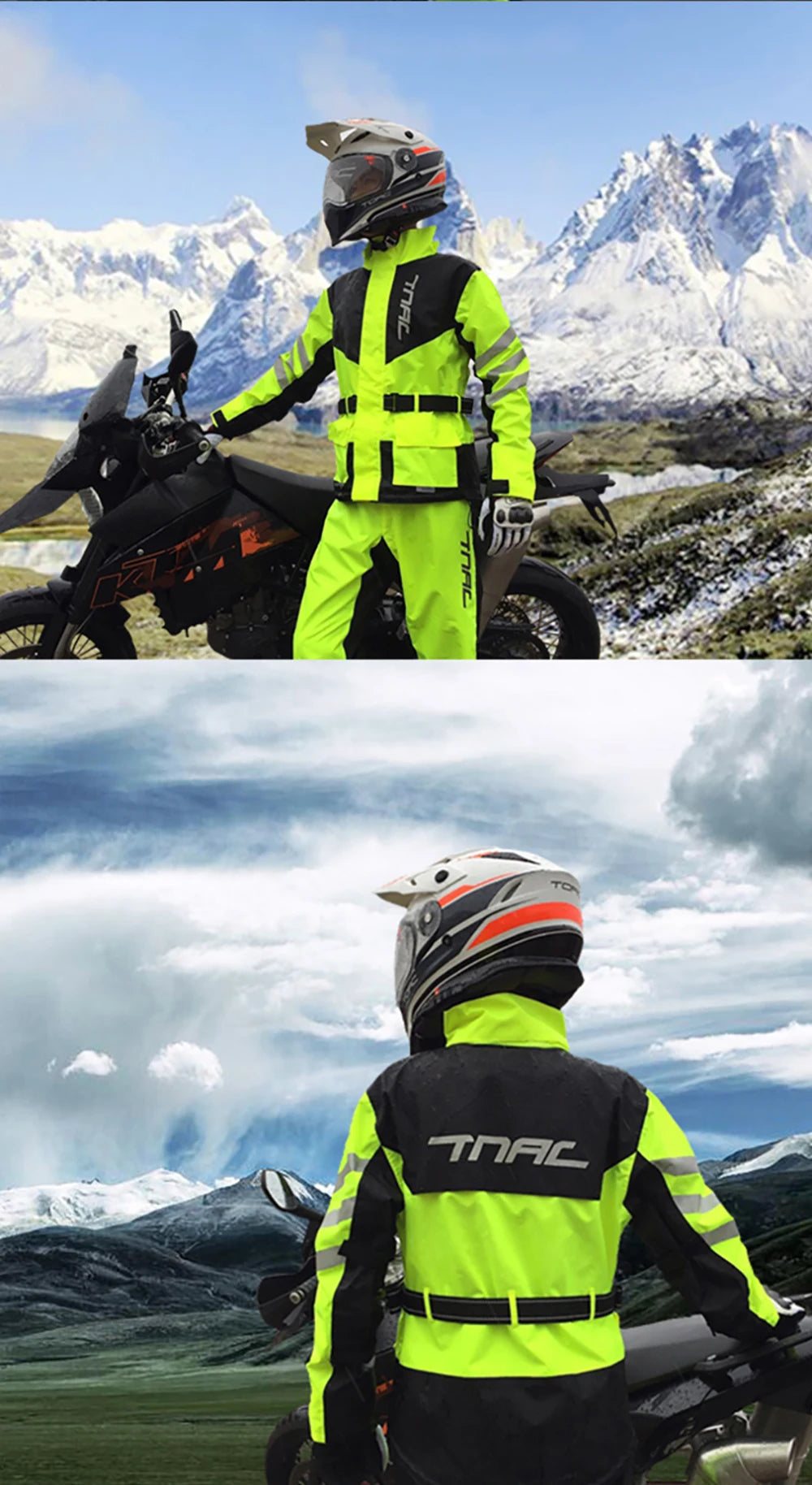 Reflective Waterproof Motorcycle Raincoat Suit ATHLEXES