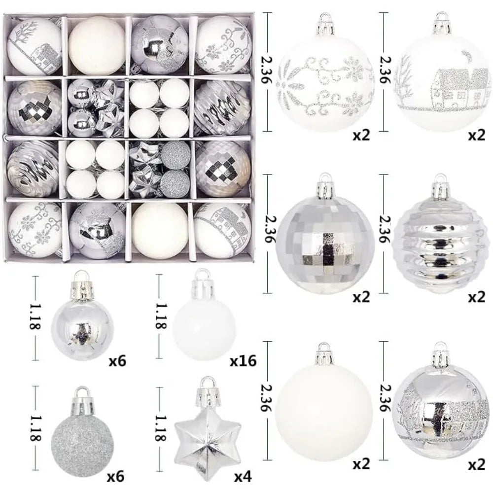 Charming 44Pcs Christmas Ball Ornament Collection ATHLEXES