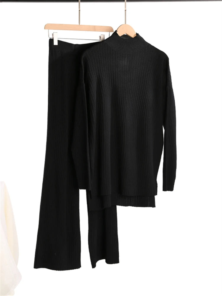 Autumn Winter Luxe Knitted Tracksuit Set for Women ATHLEXES