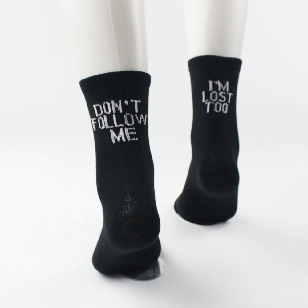 Chaozhu Creative Don't Follow Me Cotton Socks ATHLEXES