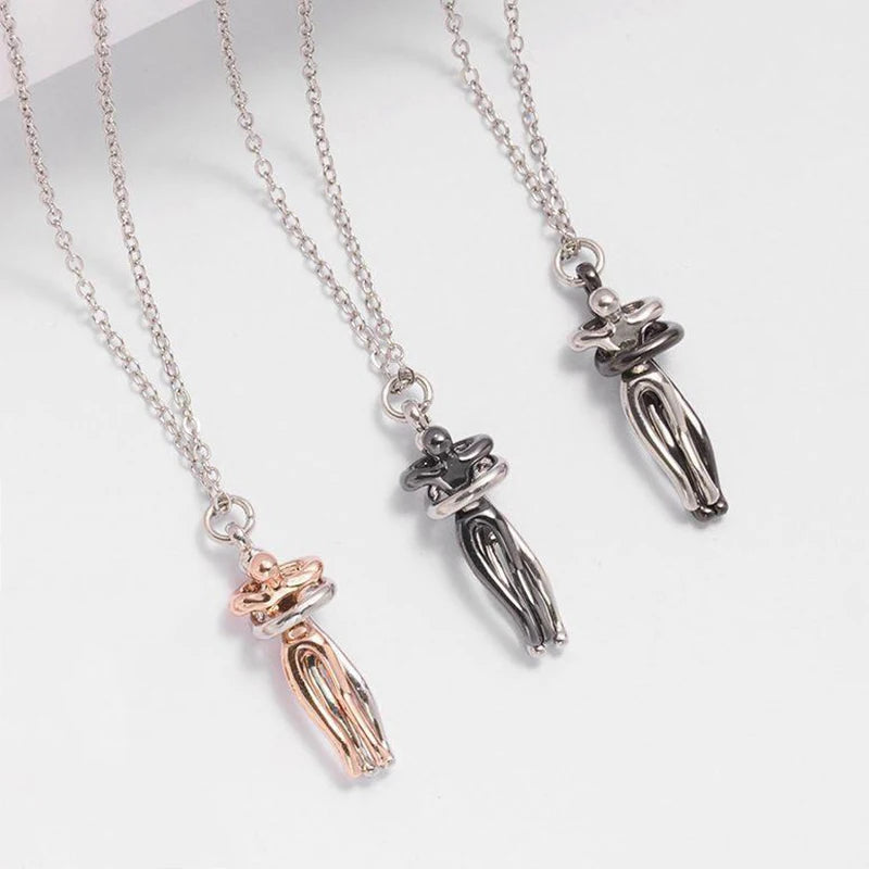 Hugging Pendant Choker Necklace for Couples ATHLEXES
