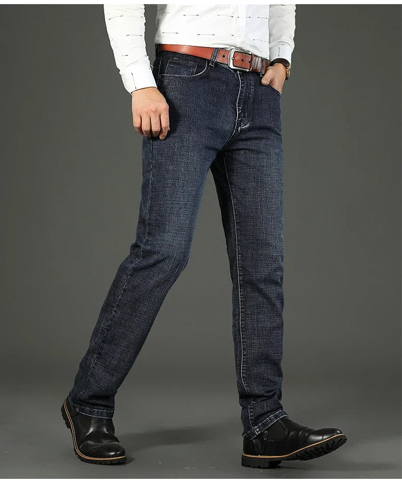 Classic Blue Black Stretch Denim Jeans for Men ATHLEXES