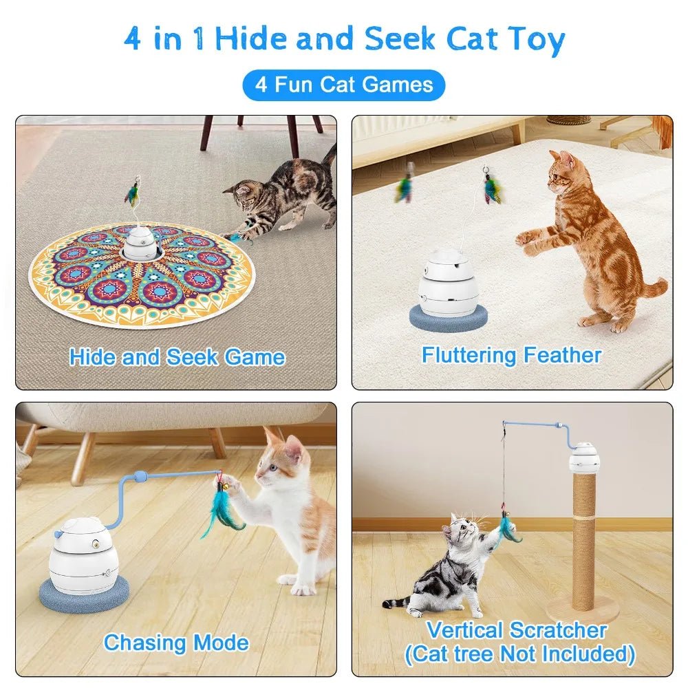 Electric Cat Toy with USB Charging, 360 Rotating, Interactive Puzzle, Intelligent Pet Items, Teasing Feather, Cat Supplies, Acce ATHLEXES