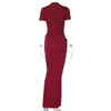 Elegant V-Neck Side Slit Maxi Dress for Women ATHLEXES
