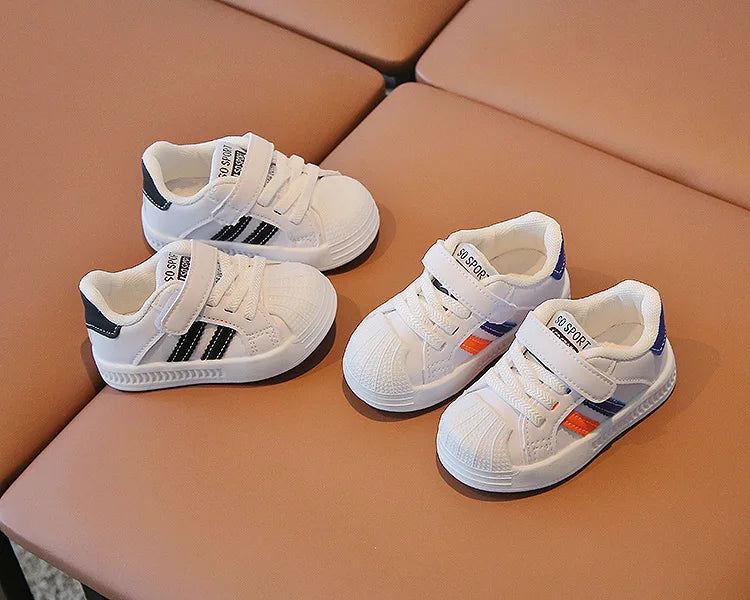 ChicStride 2 Striped White Baby Casual Sneakers ATHLEXES