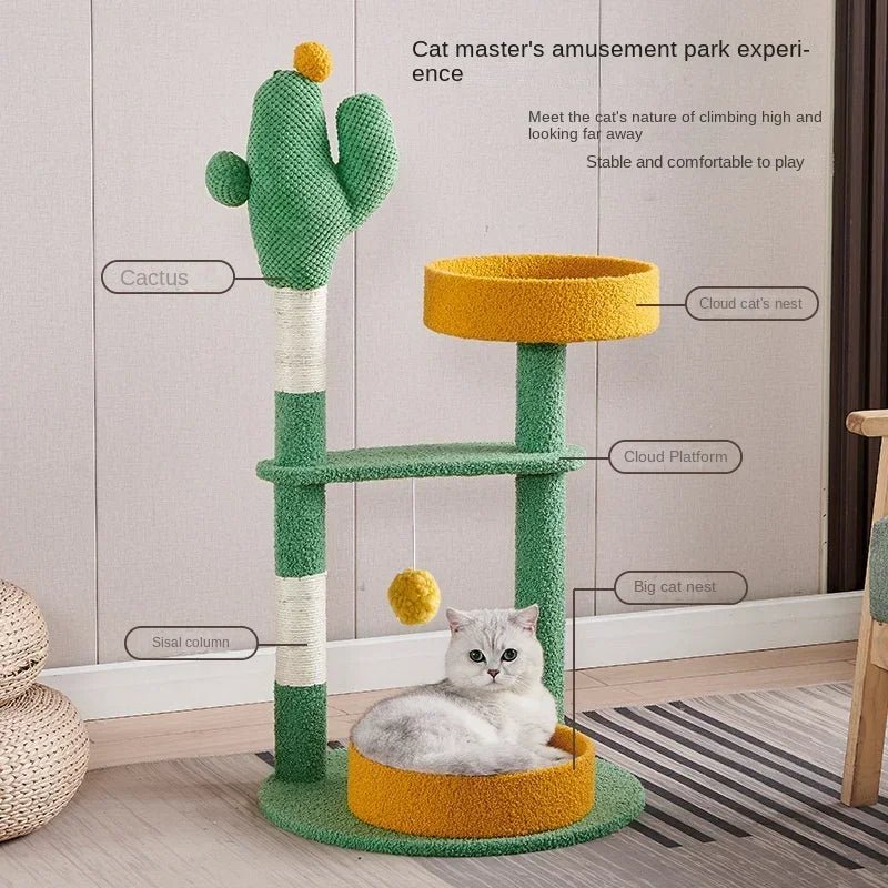 Cat Supplies Pet Cactus Crawler Pet Supplies Nest Cat Scratch Board Tree Spacecraft Cat Tree Tower Furniture ATHLEXES