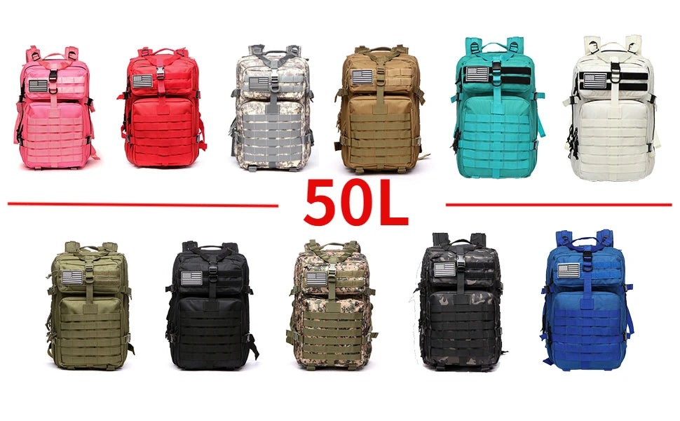 30L/50L 1000D Nylon Waterproof Trekking Bag Backpack ATHLEXES