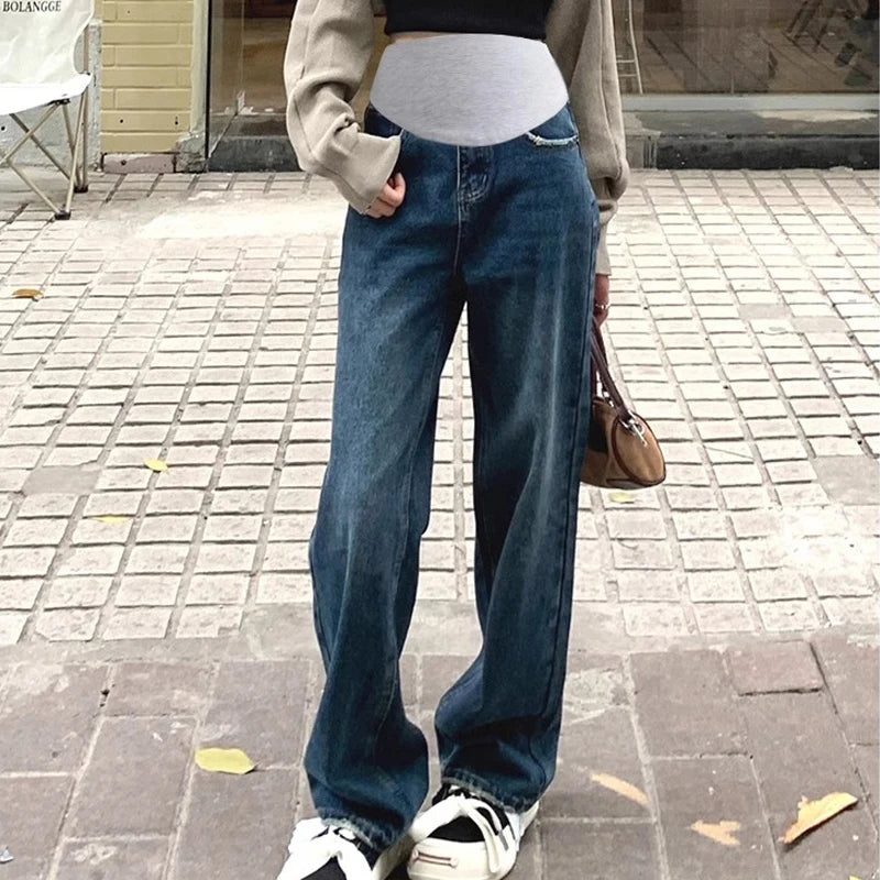 Belly Bliss Plus Size Maternity Wide Leg Jeans ATHLEXES